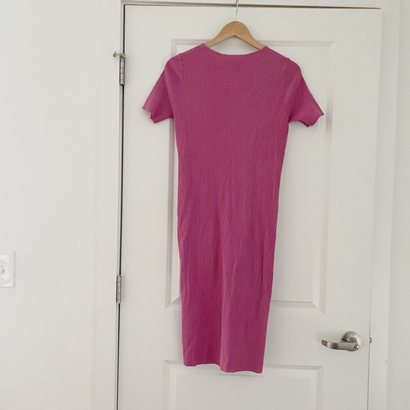 NWT Universal Standard Twist Knit Ribbed Dress Anemone Pink - Picture 6 of 11